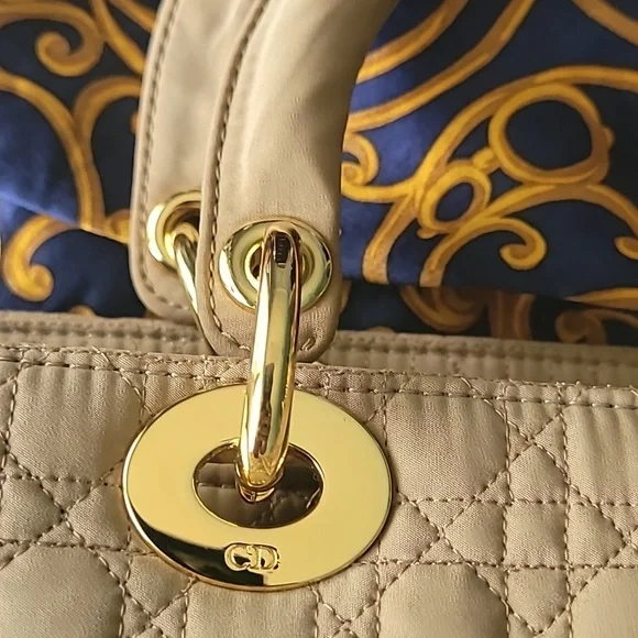 Christian Dior Beige NYLON Lady Cannage with Charm. - Picture 5 of 10